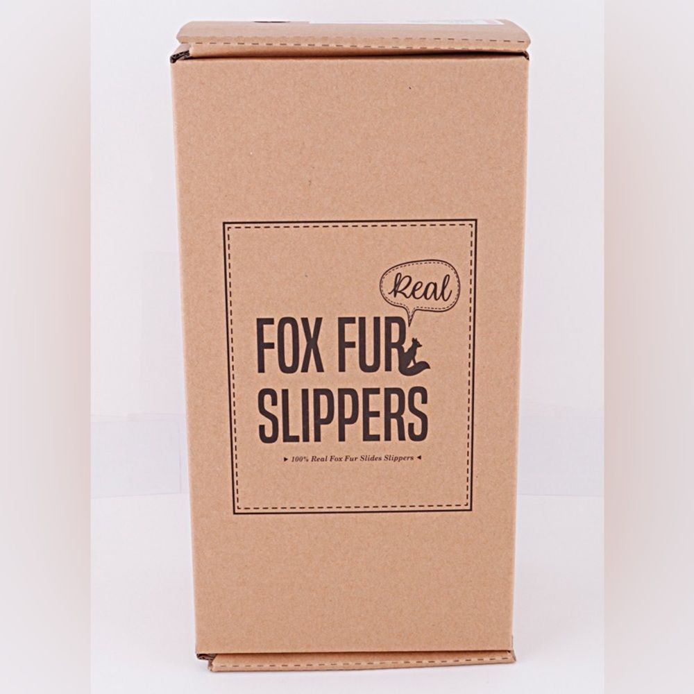 Orange Fox Fur Slippers - Picture 3 of 3